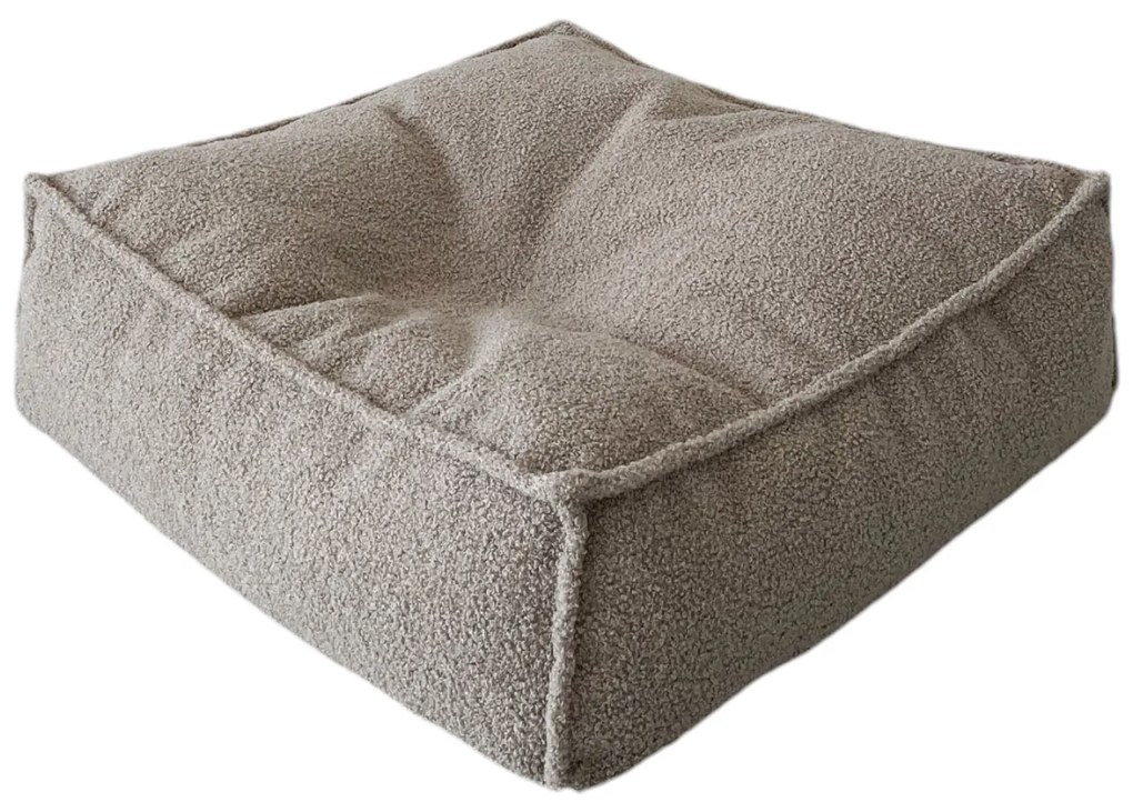 Štvorcový sedací vak Boucle, béžový
