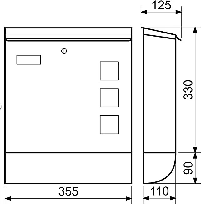 Poštová schránka RICHTER BK.703.ARG.AM (ANTRACIT), antracit matná, RICHTER antracit matná