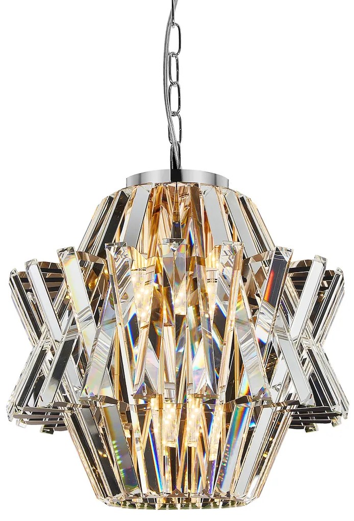 Luster Crown, 1x krištáľové tienidlo, (fi 34cm), ch