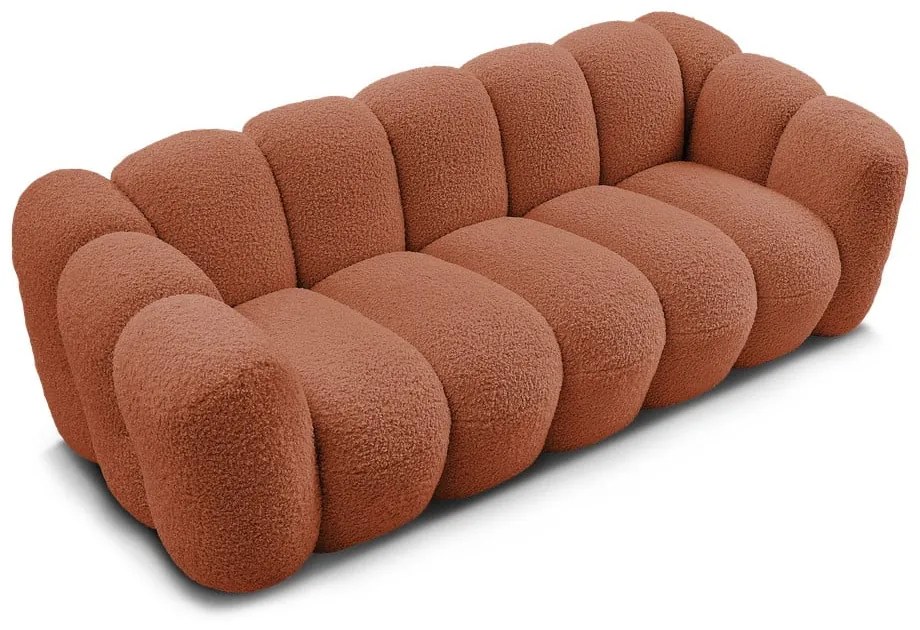 Pohovka z textílie buklé v tehlovej farbe 232 cm Hippolyte – Bobochic Paris