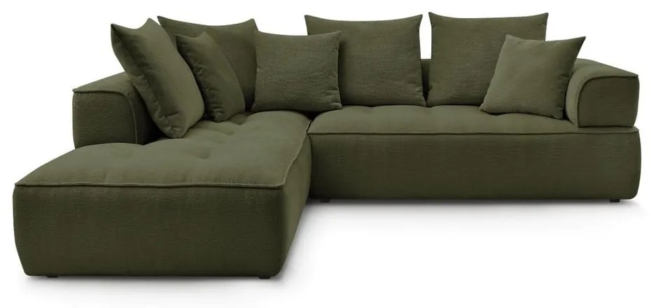 Zelená ženilková rohová pohovka (ľavý roh/do L) Whesley – Bobochic Paris