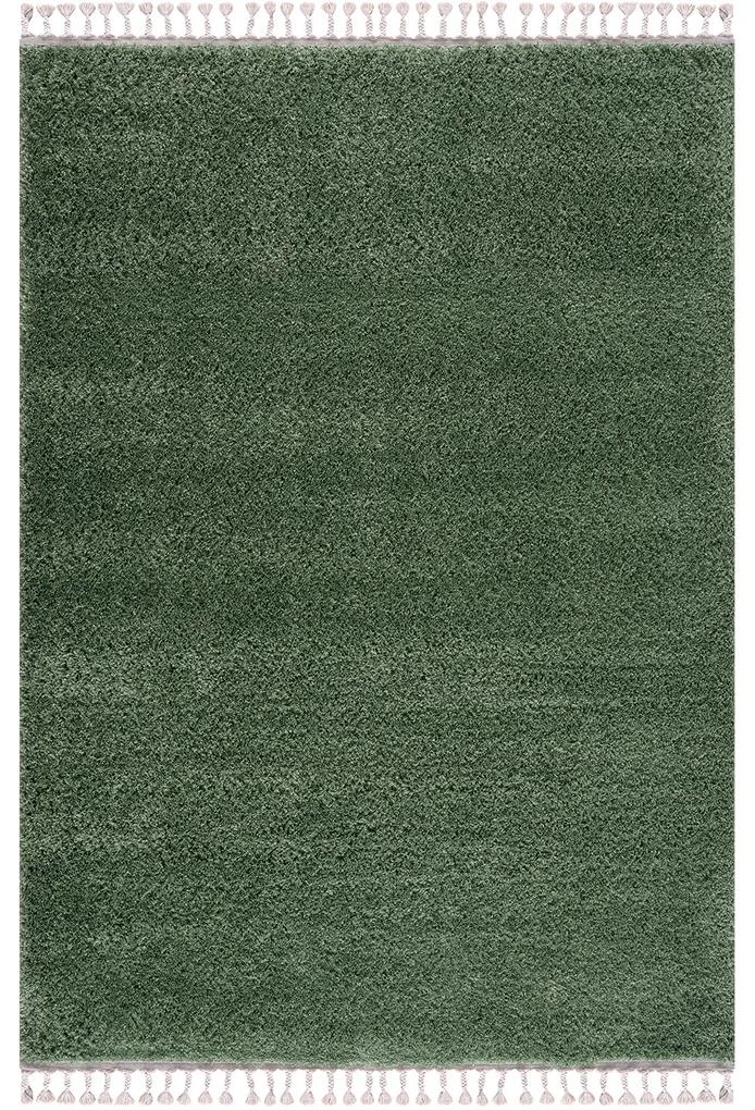 Dekorstudio Jednofarebný shaggy koberec PULPY zelený Rozmer koberca: 80x400cm