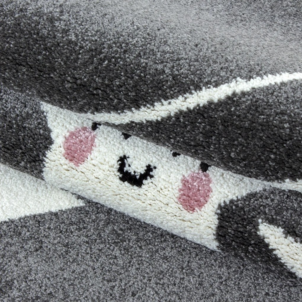 Ayyildiz, Kusový koberec Kids 610 grey kruh, 160x160 (priemer) kruh, šedá, detská izba