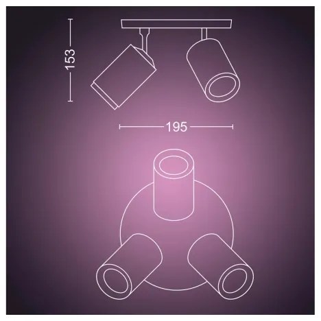 Philips - LED RGBW Stmievateľné bodové svietidlo Hue FUGATO 3xGU10/4,2W/230V biela