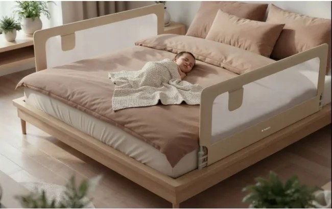 Bezpečnostná zábrana na posteľ Cover 30 béžová 200 cm