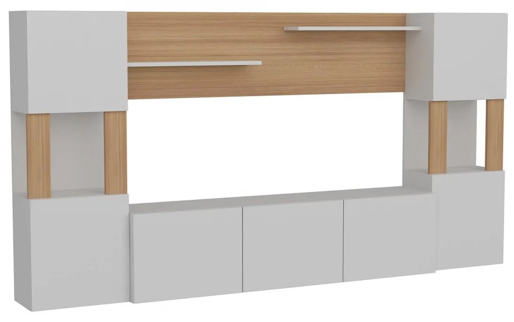 Obývacia stena Lore teak/biela