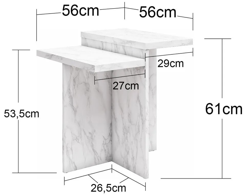 Biely konferenčný stolík v dekore mramoru 56x56 cm Brielle – CosmoLiving by Cosmopolitan