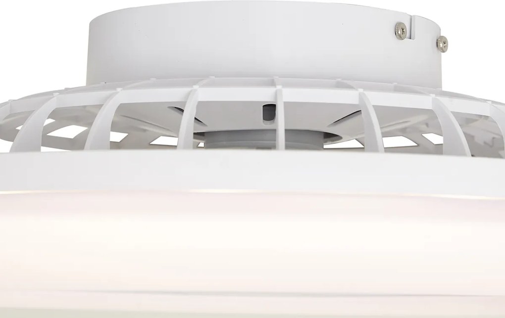 Stropný ventilátor biely vrátane LED RGB stmievateľný s diaľkovým ovládaním - Clamo