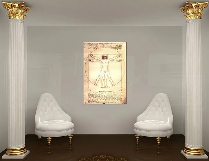 Obraz na plátne VITRUVIÁNSKY MUŽ– Leonardo Da Vinci REP167