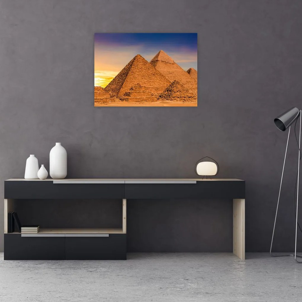 Sklenený obraz - Egyptské pyramídy (70x50 cm)