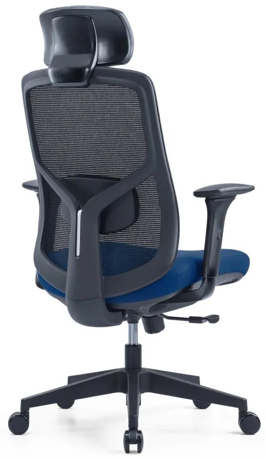 Kancelárska ergonomická stolička PYLON — látka, čierna / viac farieb Modrá Bez podhlavníka
