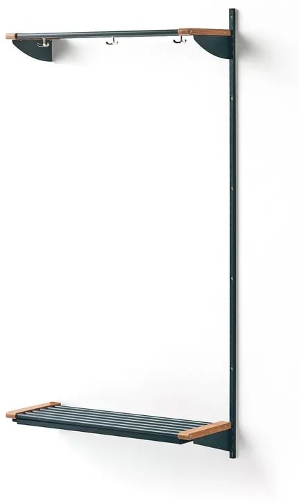 Vešiaková stena JEPPE s hornou policou, prídavná sekcia, 1790x900x310 mm, modrá/dub