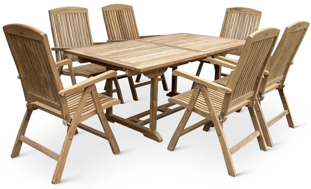 Noela Záhradný drevený set 1+6 pre 6 osôb Faisal II. hranatý