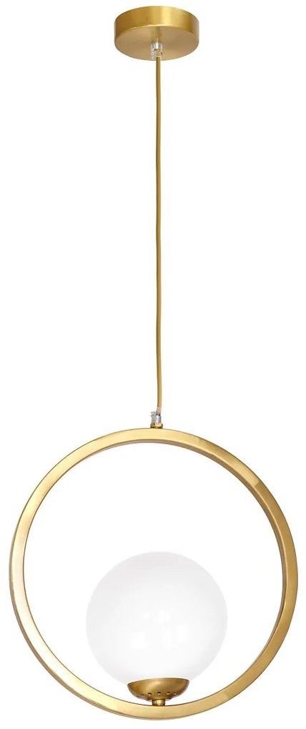 Závesné svietidlo Vienna, 1x biele sklenené tienidlo, c