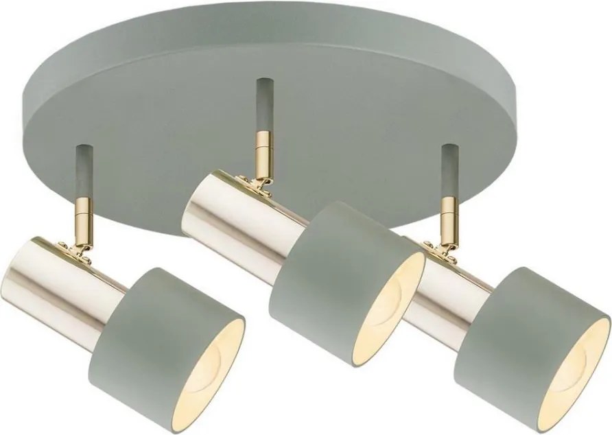 Argon 6007 - Bodové svietidlo DORIA 3xE27/15W/230V zelená/mosadz