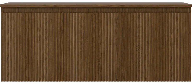 Mexen Rivel, kúpeľňová skrinka 120 cm s hornou časťou, 1 zásuvka, drážkovaná, orech, 91A20-12047-1-BFC86