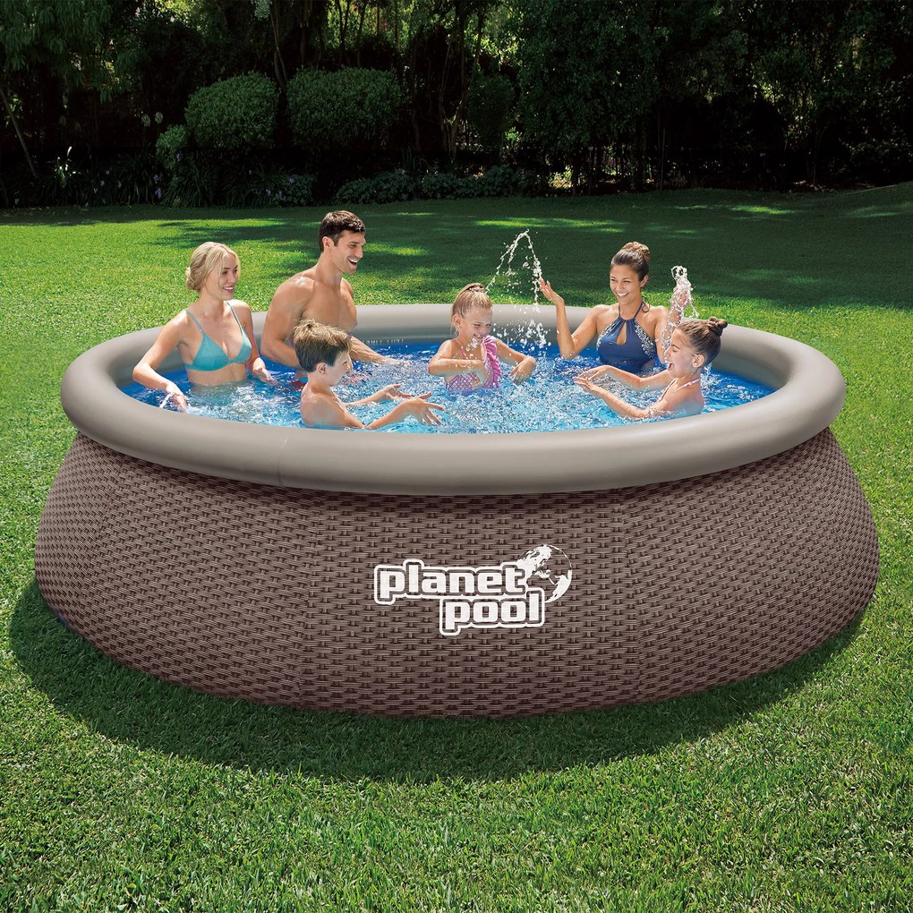Planet Pool Bazén s nafukovacím prstencom QUICK ratan 3,66 x 0,91 m
