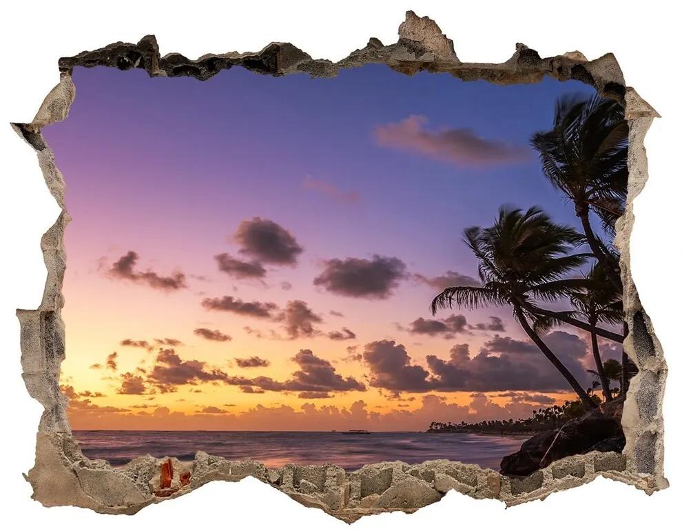 Nálepka fototapeta 3D výhled Západ slnka na pláži nd-k-82653610