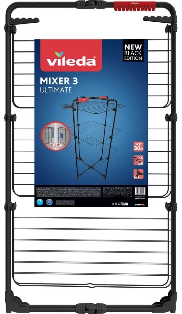 Čierny sušiak na bielizeň 30 m Mixer 3 – Vileda