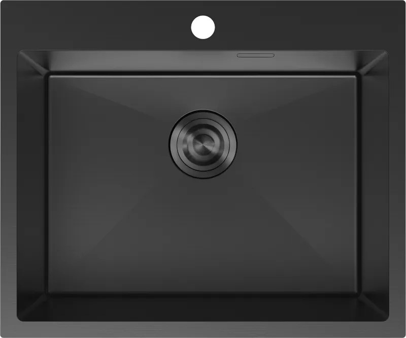 Mexen Solix, 1-komorový nerezový drez 600 x 500 mm, čierna, 6408601000-70