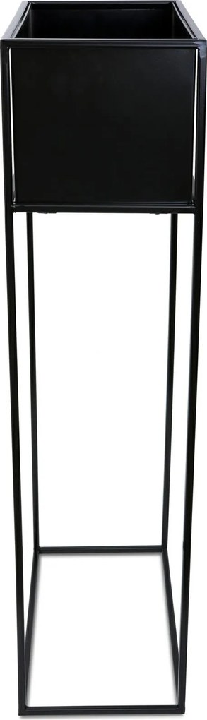 KOVOVÝ KVETINÁČ SO STOJANOM RECT 90X24X44 CM ČIERNA