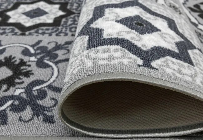 Protišmykový behúň Patchwork - sivý