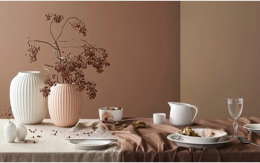 Svetloružová kameninová váza Kähler Design Hammershoi, výška 20 cm