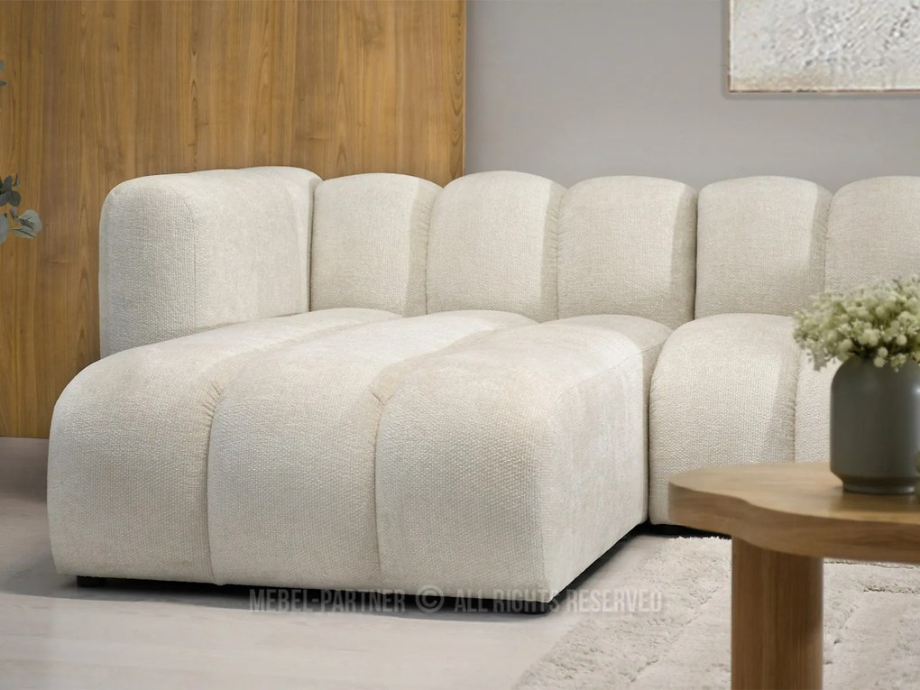 Rohová sedačka Octavos (krémová + čierna). Akcia -20%. Vlastná spoľahlivá doprava až k Vám domov. 1136689