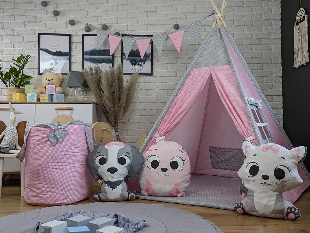 Vulpi Teepee pre deti - Pinky Animals