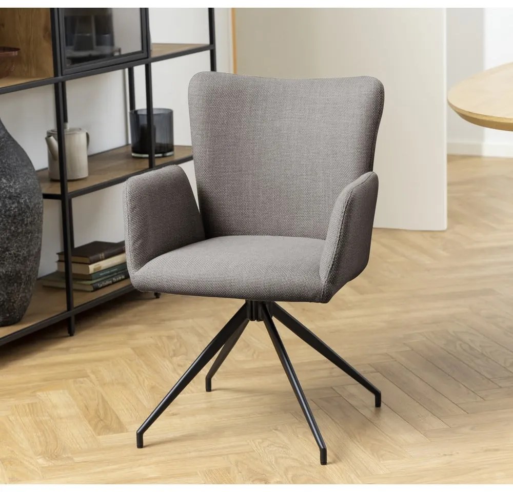 Sivé čalúnené jedálenské kreslá v súprave 2 ks Laura – Actona