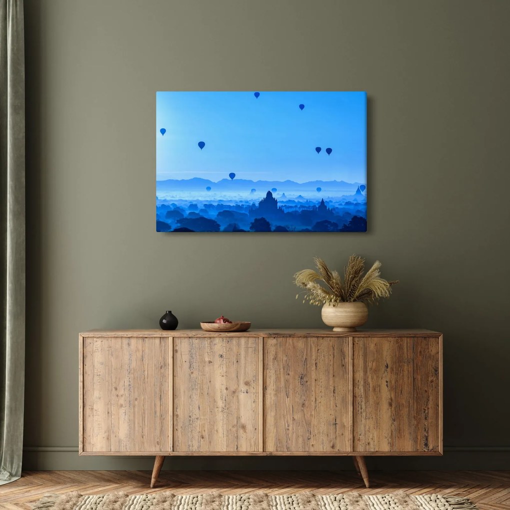 Obraz - Balóny nad krajinou (90x60 cm)