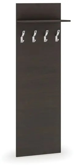 Vešiaková stena PRIMO, 4 háčiky, polica, wenge