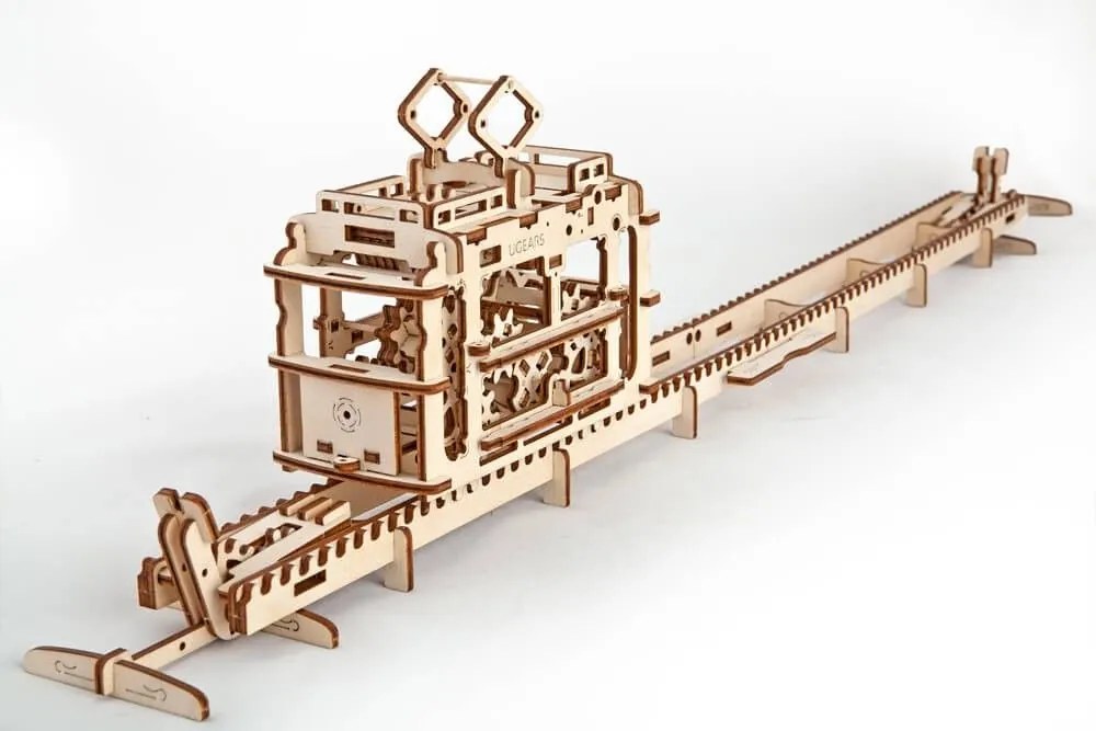 Ugears 3D puzzle Tramvaj s kolejemi 154 ks