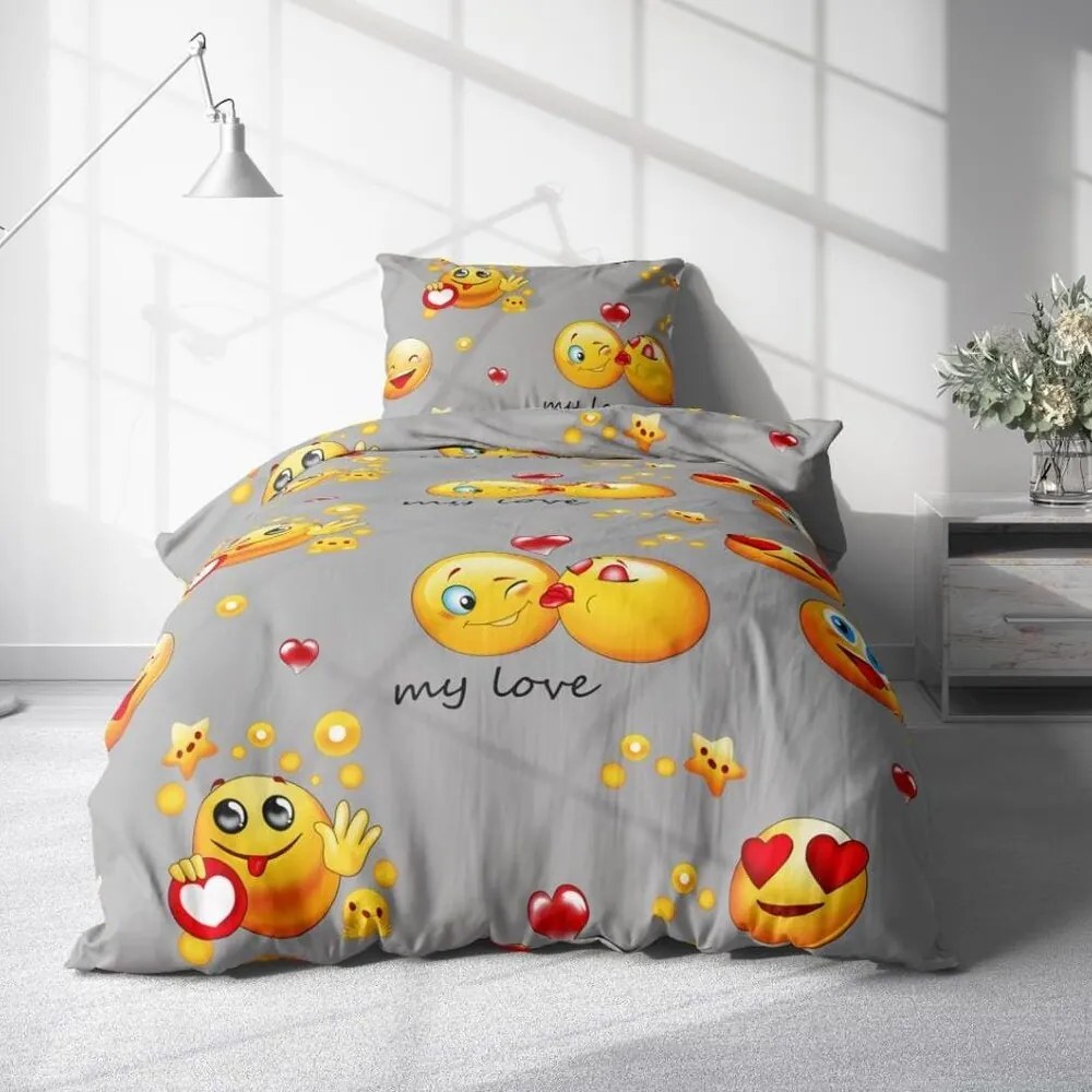 Bavlnené obliečky Homa SMILEY MY LOVE 2-dielna sada 140x200 cm