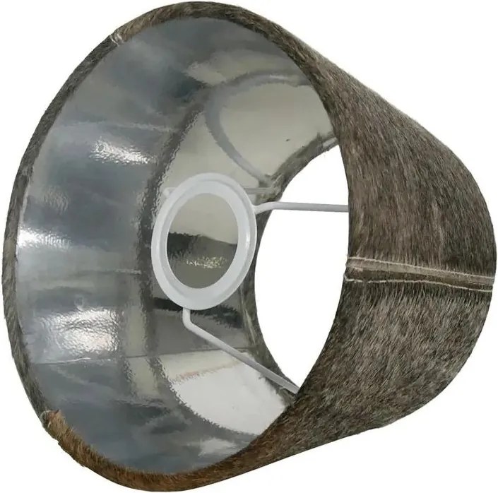 Tienidlo na lampu z hovädzej kože - hnedo šedá - Ø 20 * Ø 15*15cm