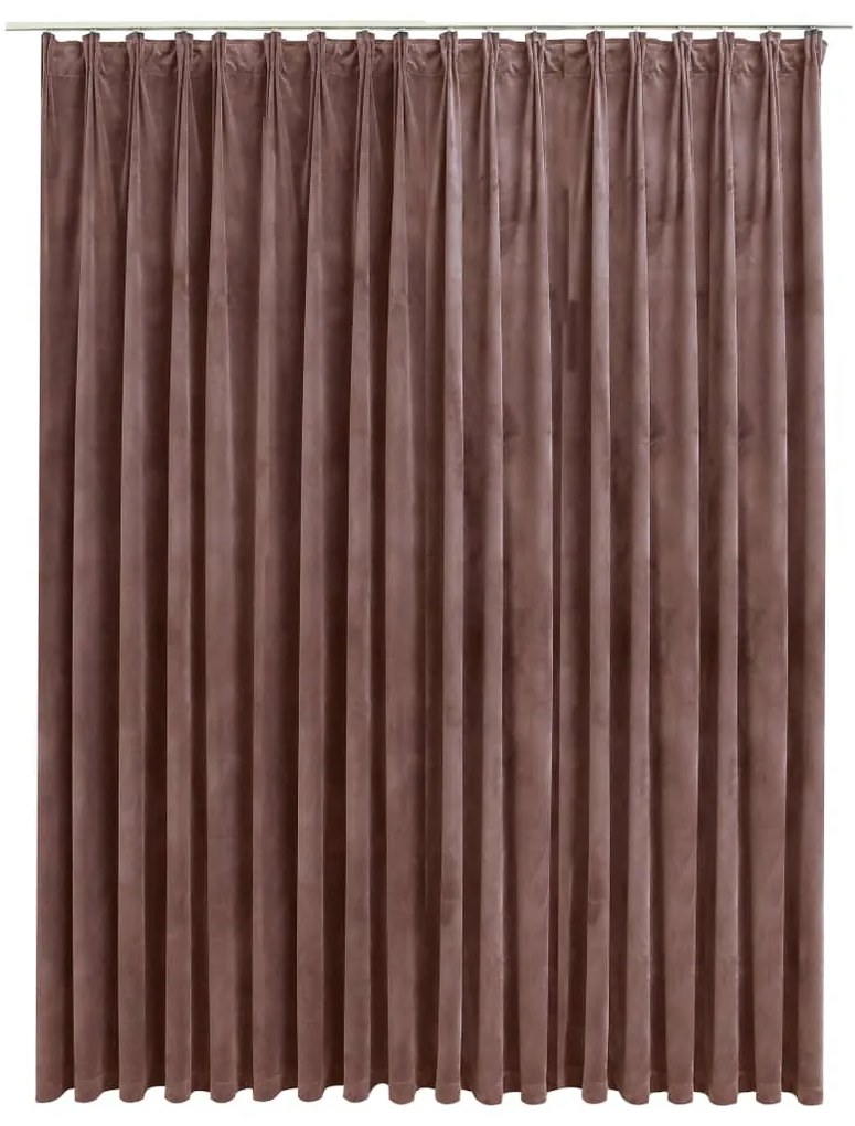 vidaXL Zatemňovací záves s háčikmi, zamat, staroružový 290x245 cm