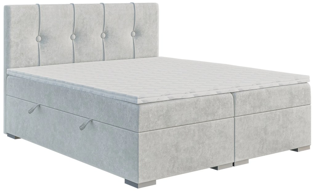 Jednolôžková posteľ Boxspring 120 cm Ruffy (svetlosivá) (s matracom a úl. priestorom). Akcia -21%. Vlastná spoľahlivá doprava až k Vám domov. 1043445