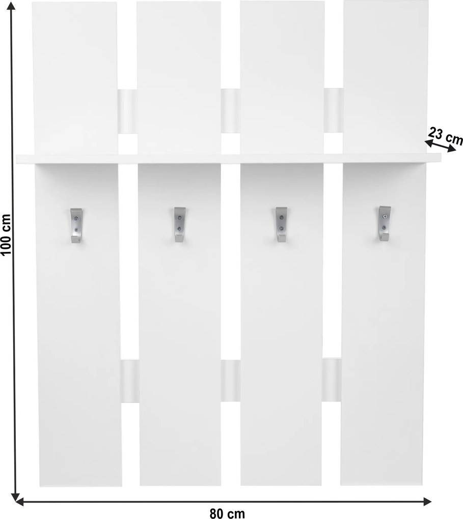 Vešiaková stena Topty Typ 17 80 - biela