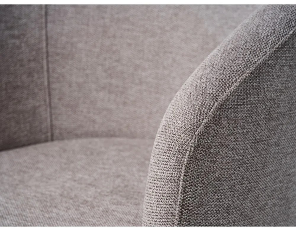 Svetlosivé čalúnené jedálenské kreslo s podrúčkami Easton – Unique Furniture