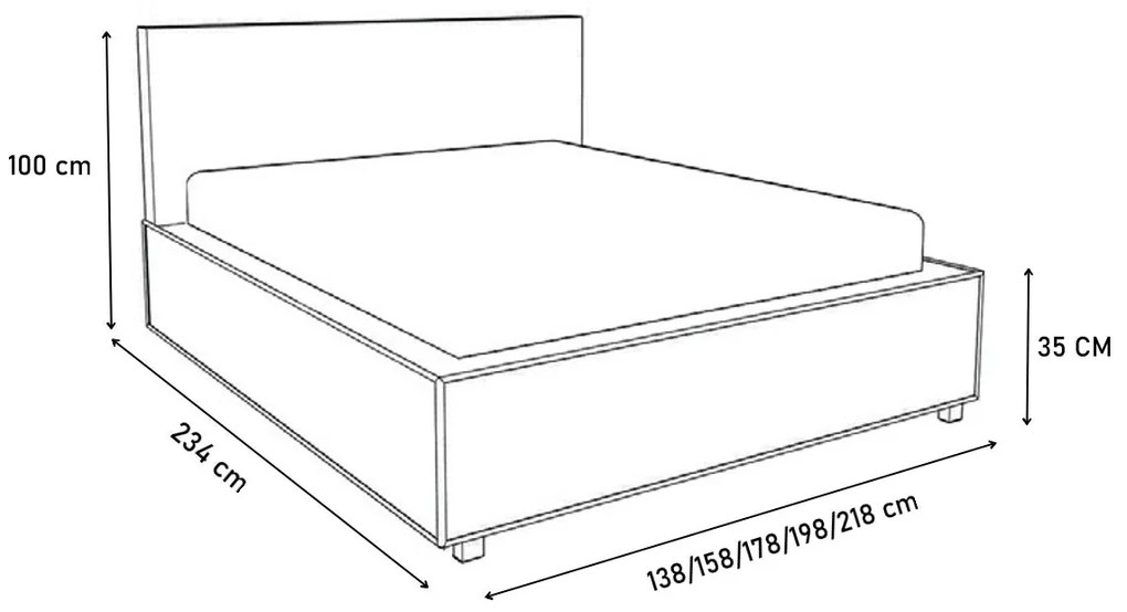Čalúnená posteľ DINA + úložný priestor + rošt - madryt 160 / 160x200