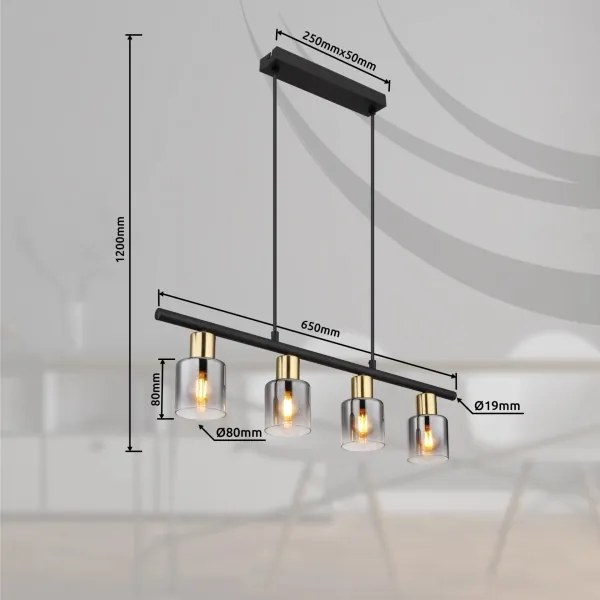 Globo 54310-4H - Luster na lanku HOLLSY 4xE14/25W/230V