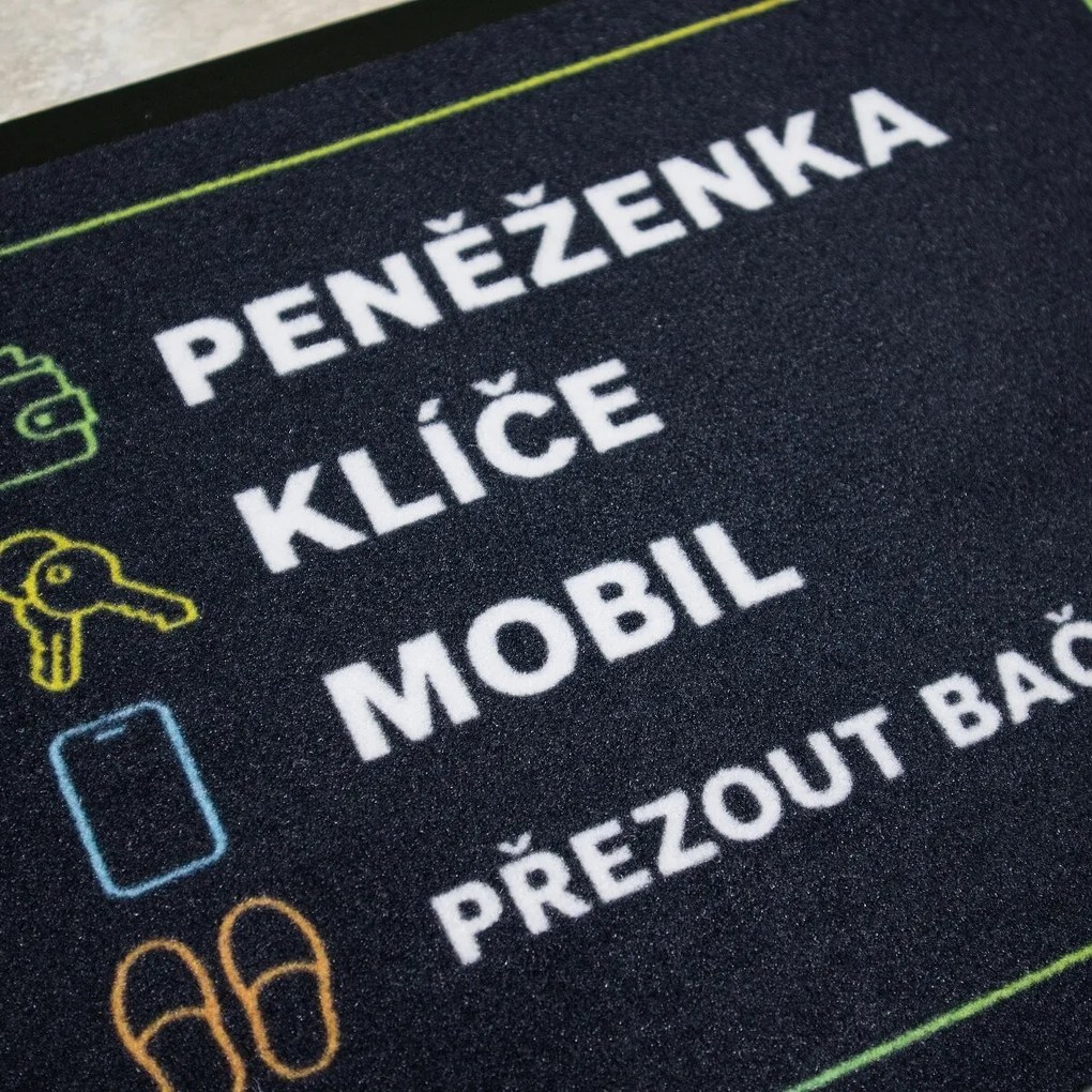 Mercury Flooring, Rohožka Checklist 40x60 cm - na von aj na doma, 40x60, čierna