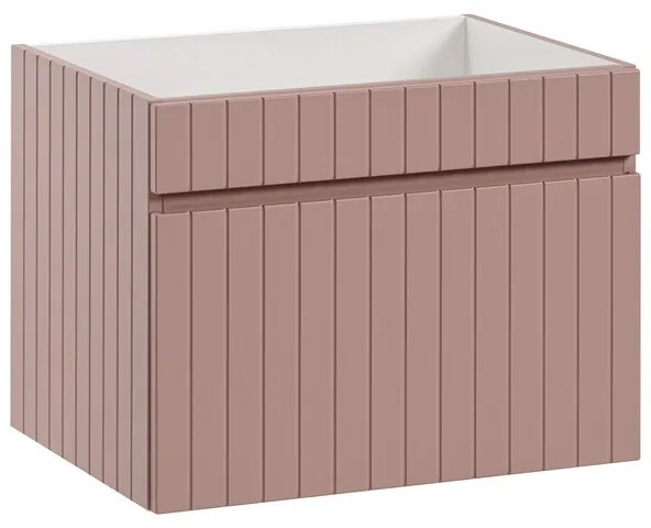 Kúpeľňová zostava Iconic 60 cm s umývadlom, skrinkami a zrkadlom ružová/biela