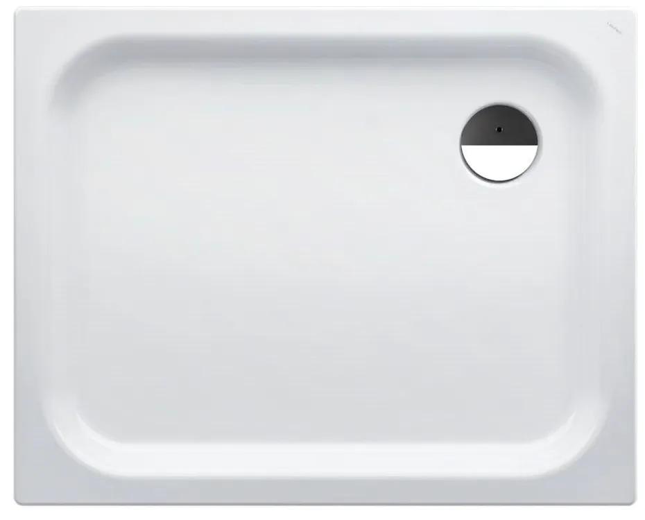 LAUFEN Platina obdĺžniková sprchová vanička zo smaltovanej ocele, odtok v rohu, 1000 x 800 x 65 mm, biela, s protišmykom, H2150416000401