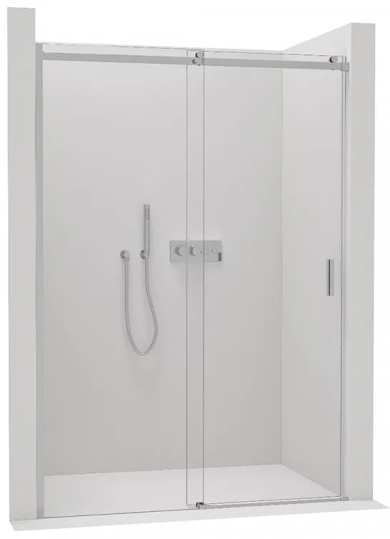 CERANO - Sprchové posuvné dvere Santoro Ľ/P - 8 mm - chróm, transparentné sklo - 150x195 cm, CER-CER-8050BD6961