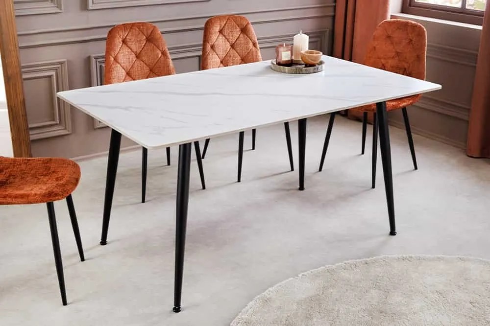 Keramický jedálenský stôl Garold 140 cm biely