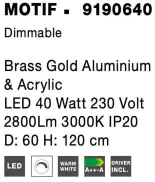 LED luster Motif 60 zlaté stmievateľné