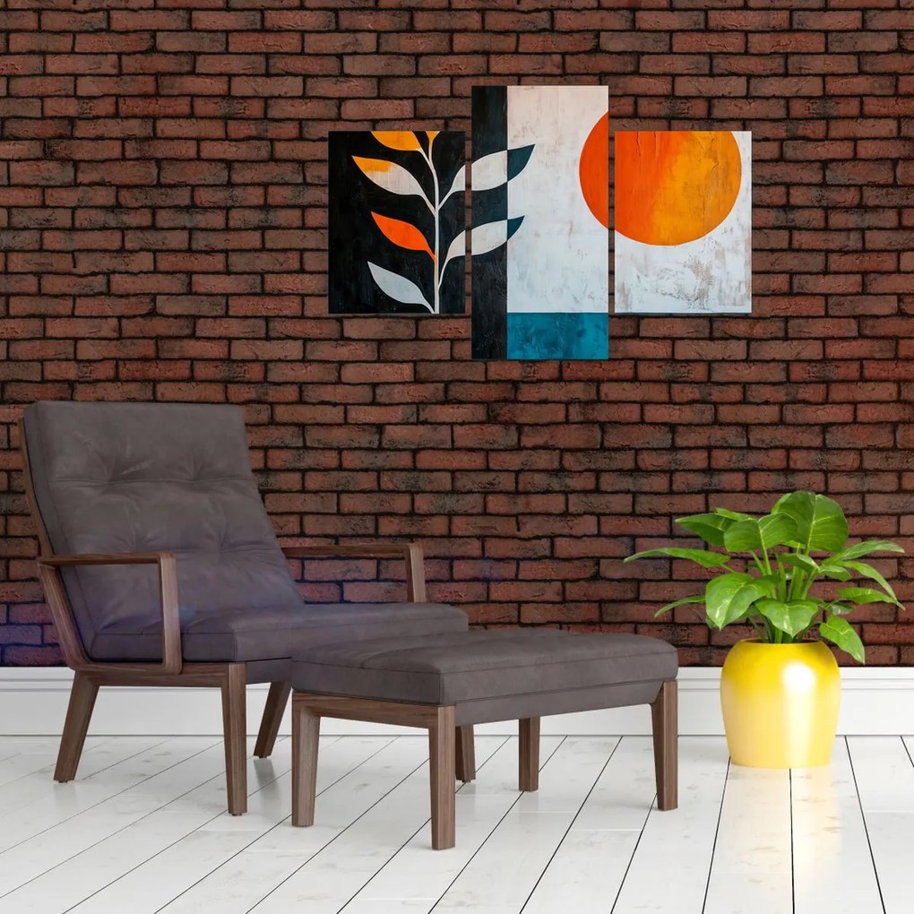 Obraz - Abstrakcia rastliny a slnka (90x60 cm)