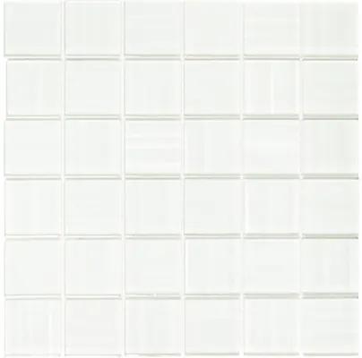 Sklenená mozaika lesklá biela 29,8x29,8 cm