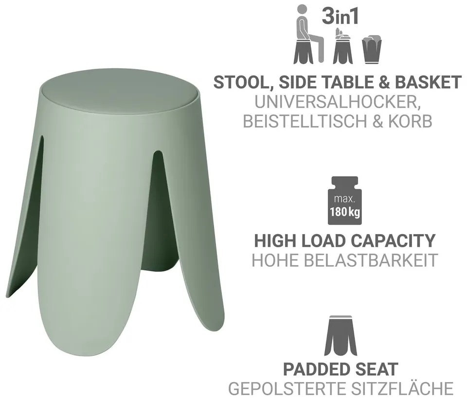 Šalviová zelená plastová stohovateľná stolička Comiso – Wenko